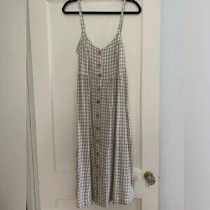 Rachel Pally Grey Linen Check Dress